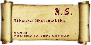 Mikuska Skolasztika névjegykártya